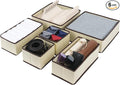 Cupic Cupid Drawer Organizer, Dresser Organizers, Foldabe Drawer Organizer Clothes, Closet Organization and Storage Dividers for Socks, Underwear and Diaper, Set of 6, Beige