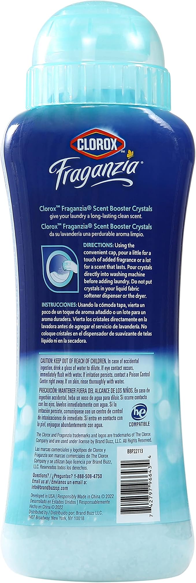 Clorox Fraganzia Laundry Scent Booster Crystals in Ocean Scent - Scented In-Wash Freshener Beads for Fresh, Clean, Great Smelling Clothes and Linens, 18 Oz - 2 Pack