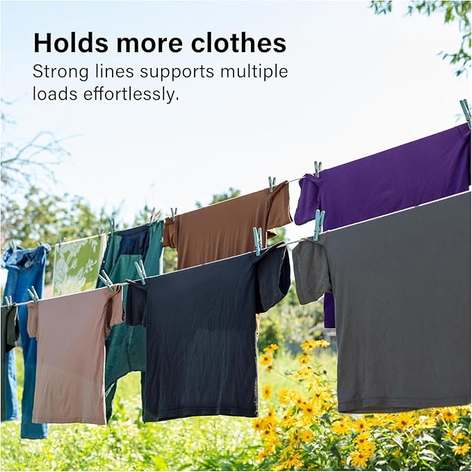Retractable Double Clothesline – 49 ft x 2 Heavy Duty Clothes Line for Indoor & Outdoor Use, Dual Laundry Line with Easy Installation (White)