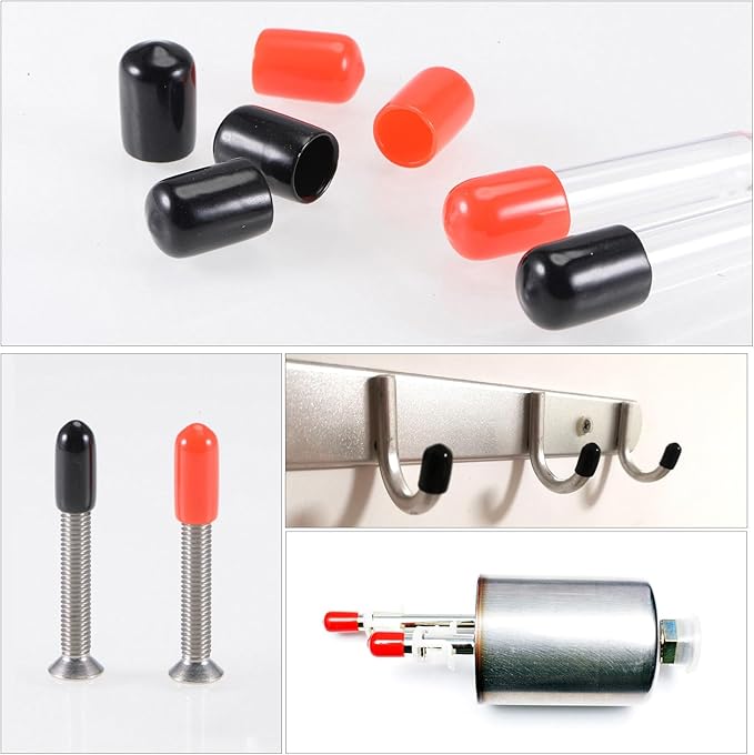 uxcell 20pcs Rubber End Caps 43mm ID Vinyl Round Tube Bolt Cap Cover Thread Protectors Red