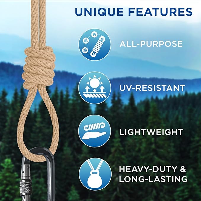 TECEUM Cotton Rope 3/16” (5 mm) – 50 FT – Strong All-Purpose Braided Rope – Natural Cotton – for Crafting, Сamping, Clothes Line, DIY, Indoor & Outdoor Use – Beige