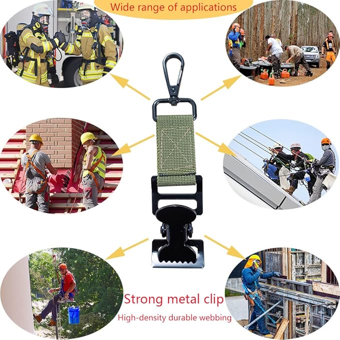 Glove Holder Clip Grabber for Work, Rescue Firefighter Turnout Gear With Alligator Clip, Utility Strap 4 Pieces