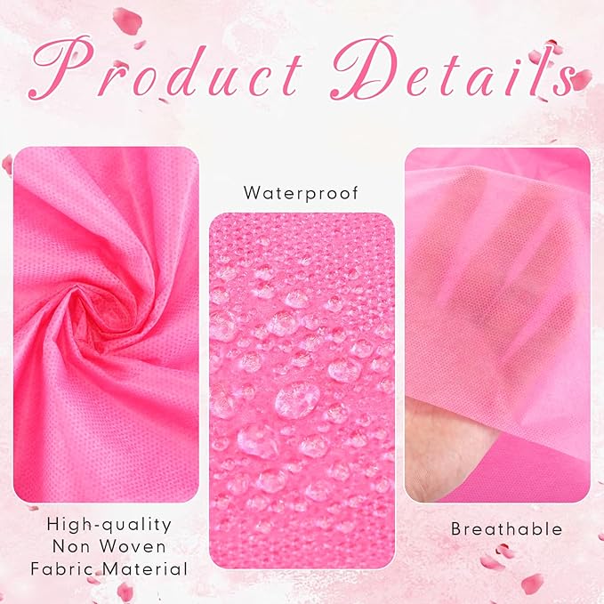 300 Pcs 31" x 71" Massage Table Sheets Waterproof Disposable Bed Sheets Soft Non Woven Fabric Tattoo Breathable Spa Bed Cover for Esthetician Beauty Salon Chair Hotel, Pink