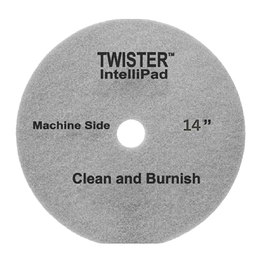 Diversey DD1229107 TASKI Twister Intellipad Diamond Coated Floor Machine Cleaning Pad, Made in USA, Burnish to High Super Gloss Finish, Grey/Brown, 14-inch (Pack of 2)