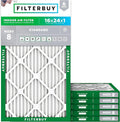 Filterbuy 16x24x1 Air Filter MERV 8 (MPR 700) Dust Defense Replacement (6-Pack), Electrostatic Pleated HVAC AC Furnace Filters, Made in USA (Actual Size: 15.38 x 23.38 x 0.75)