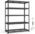 SONGMICS 5-Tier Storage Shelves, Heavy-Duty Garage Shelving, Adjustable Shelving Unit, Steel Shelf, Boltless Assembly, for Garage, Shed, 2,200 lb Load, 24 x 48 x 72 Inches, Ink Black UGLR454B01