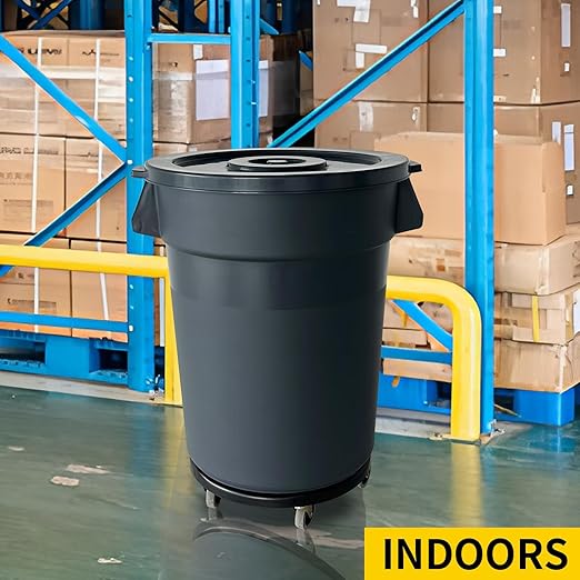 32 Gallon Outdoor Trash Can, Outdoor Trash Can with Lid and Removable Wheels, Rolling Garbage Can, Commercial Garbage Can Suitable for Restaurants, Backyards, and Garages. (2-Pack, 32 Gallon)