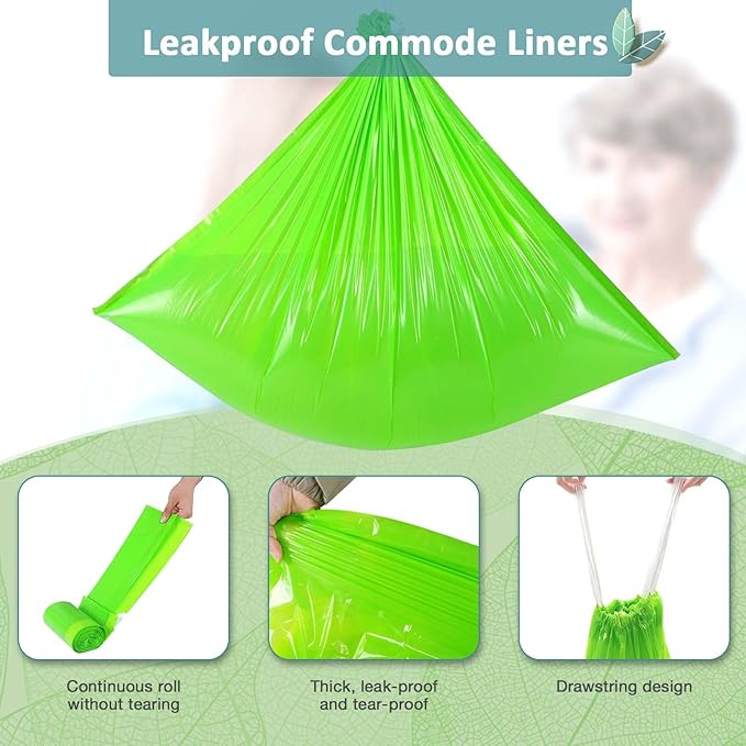 Commode Liners for Bedside Commode Vanilla Scented 150pcs Disposable Bags Universal Fit Most Standard Toilet Chair Bucke