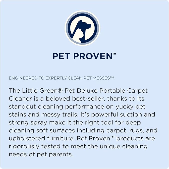 BISSELL Little Green Pet Deluxe Portable Carpet Cleaner and Car/Auto Detailer, 3353, Gray/Blue