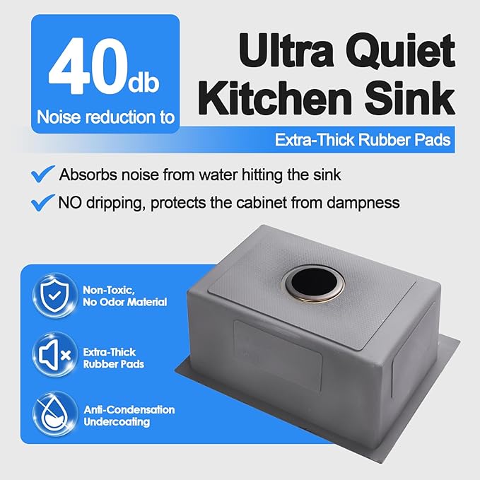 22x18 Inch Drop in Kitchen Sink, Handmade 304 Black Stainless Steel Sink, 9" Deep Single Bowl, Topmount with 2 Holes, R10 Tight Corner, for Modern Kitchen/RV/Bar Sink