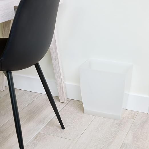 iDesign Small Rectangular Bathroom Trash Cans - Set of 4 - Frost