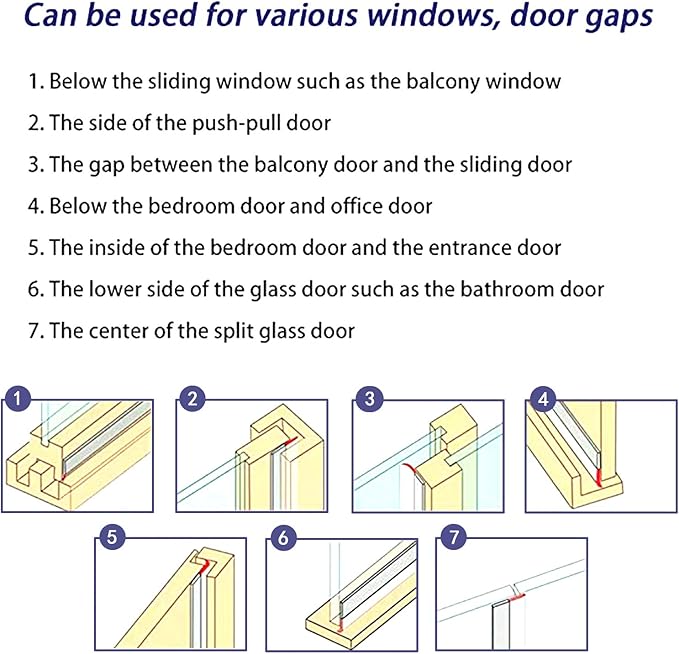 TAROSE Weather Stripping, Silicone Door Seal Strip Door, Window, Transparent 16 Feet Long (Width 35mm)