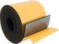 High Density Foam Weather Stripping Door Seal Strip Insulation Tape Roll for Insulating Door Frame, Window, Air Conditioner | Self Adhesive Sealing Weatherstrip (4 in x 1/8 in x 10 Ft, Black)