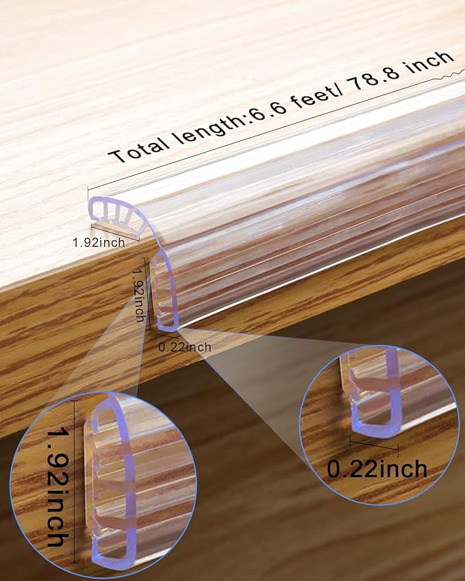 HOMREALM Baby Proofing,6.6ft(2M),Silicone Soft Corner Protectors with Pre-Taped Strong Adhesive, Edge Protectors for Sharp Corners of Cabinets, Tables