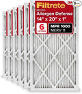 Filtrete 14x20x1 AC Furnace Air Filter, MERV 11, MPR 1000, Micro Allergen Defense, 3-Month Pleated 1-Inch Electrostatic Air Cleaning Filter, 6 Pack (Actual Size 13.81x19.81x0.81 in)