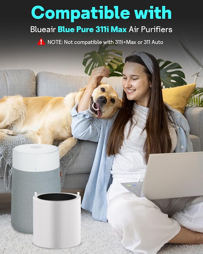 Leemone 2 Pack Blue Pure 311i Max Replacement Filter Compatible with Blue Pure 311i Max Air Purifier, Activated Carbon Filter