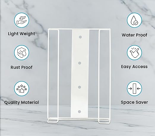 Alpine Glove Holder for Wall Mount - Latex Glove Holder Wire Glove Dispenser for Wall Disposable Glove Box & Tissue Box - Fits 3 Box (White)