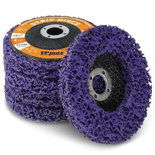 4 inch Stripping Discs Rust Remover Discs Remove Paint and Oxidation 5/8 inch Arbor Clean Discs Poly Strip Disc Angle Grinding Wheel - 5 Pack(Purple)