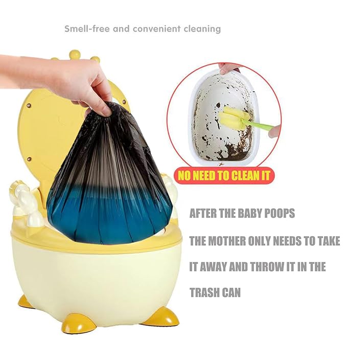 Potty Chair Liners with Elastic, Portable Potty Training Bags, Potty Refill Liners Disposable for Toddlers Kids and Baby,Toilet Seat Cover,17x8Inches,Black,50pieces