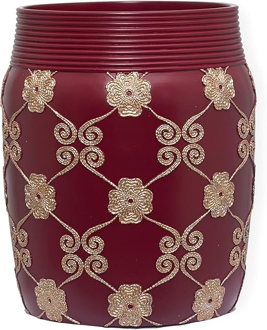 Zahari Home Decorative Trash Can for Bathroom, Office & Bedroom - 2.1 Gallons Stylish & Small Trash Can for Dorms, Desktop & Restroom - Chic Waste Basket for Compact Spaces, Elegant Rose