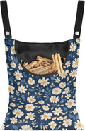 Clothes Pin Hanging Bag with Big Opening Storage Clothes Pins & Mini Clothespins, Hanging Laundry Bag Fits Retractable Clothes Line Outdoors - Daisy Print