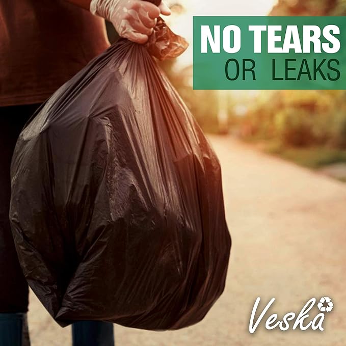 Veska 30-33 Gallon Trash Bags Heavy Duty | 250 Bags Mega-ValuePack | Black Large Trash Bags 30 Gallon - 32 Gallon - 33 Gallon.