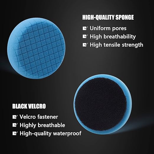 SPTA Drill Polishing Pads Kit, 20pcs 3inch (80mm) Car Foam Polishing Buffing Pads, Wool Pads, Multifunctional Cleaning Brush, Backing Plate for Car Polisher Polishing,Buffing and Cutting