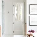 NICETOWN Front Door Curtain - Soft Beige Linen Weave Pattern Door Shade for Windows Light Filtering Rod Pocket French Window Cover for Entryway/Garage with Tieback, 1 Panel, 26" W x 40" L