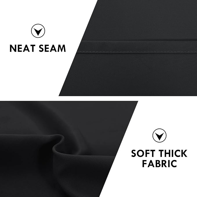 DWCN Blackout Curtains Room Darkening Thermal Insulated Bedroom Curtains Window Curtain Panels, 52 x 84 inches Long, Set of 2 Black Rod Pocket Drapes