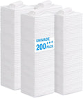 Shop Towel Rag, 200 Pack Reusable Rags Bulk Microfiber Cleaning Cloth Lint Free Towels for Car Kitchen Automotive Bar Mechanic Restaurant Garage, 11.5"x 11.5", White