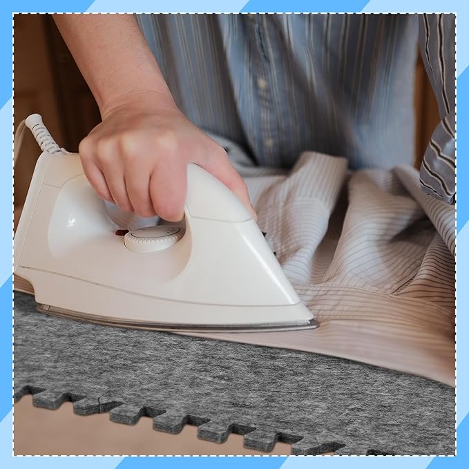 Ziliny 8 Pack Large Wool Pressing Mat 22" x 63" Wool Ironing Mat Felted Blending Ironing Pad Sewing Machine Muffling Pad Iron Board for Quilters Quilting Supplies and Notions Accessories