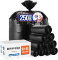 Delxo 30-33 Gallon Black Trash Bags, 250 Count – Medium Duty Garbage Bags, Thick, Durable & Puncture-Resistant Plastic Bolsas para basura, Perforated Design– Made in USA for Kitchen, Yard, Office