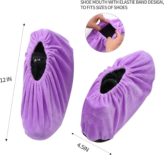 5 Pairs Reusable Non Slip Shoe Covers, Premium Soft Washable Thickened Boot Shoe Covers for Household, Office, Laboratory