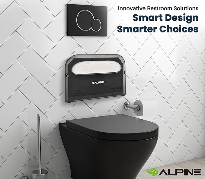 Alpine Toilet Seat Cover Dispenser - Wall Mount Disposable Toilet Seat Cover Holder For Commercial And Residential Use, Half Fold.