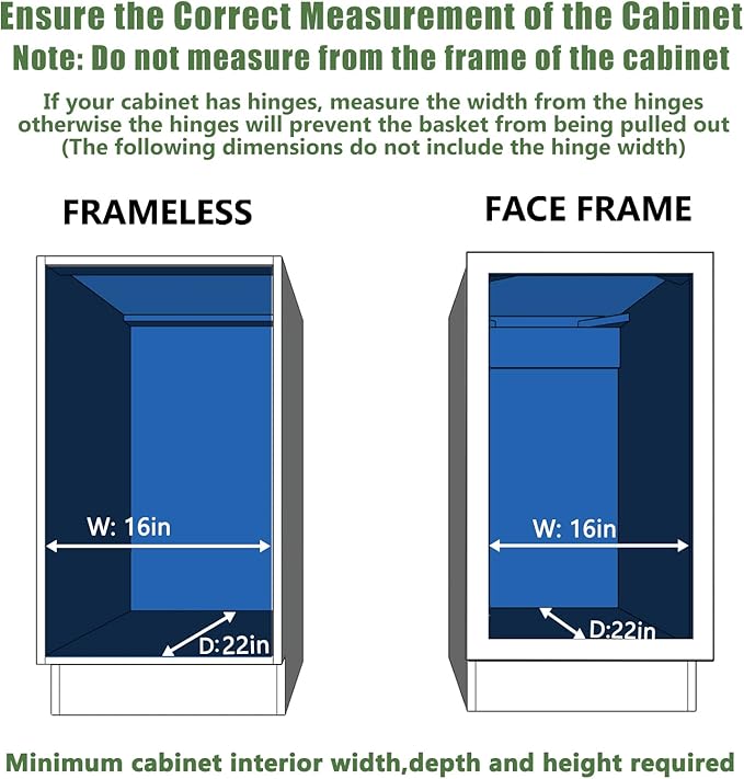 LOVMOR Pull Out Cabinet Organizer 15½" W x 21½" D, Kitchen Cabinet Pull Out Shelves Slide Out Storage