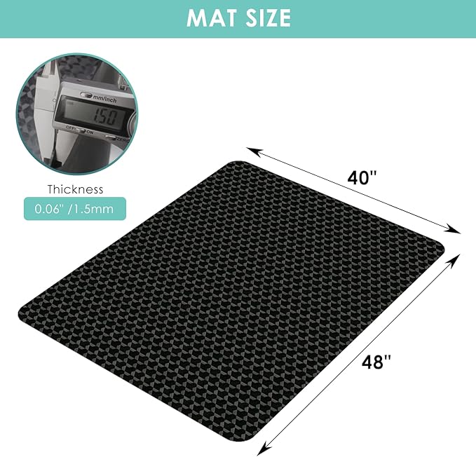 Vicwe Office Chair Mat for Hardwood Floor, 48" x 40" Large Chair Mats, Gaming Chair Mat for Hardwood, Easy Glide for Chairs, Multi-Purpose Floor Protector Desk Chair Mats for Home Office