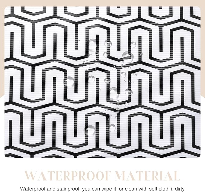 Glotoch Shelf Liner 17.5" x30 ft- Non Adhesive Refrigerator, Kitchen, Drawer Liners, Waterproof and Durable Fridge Table Place Mats for Cupboard, Cabinet, Drawer Liner，White Labyrinth