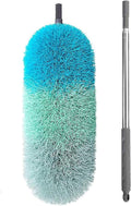 BOOMJOY Microfiber Feather Duster with 100 inches Extension Pole, Dusters for Cleaning High Ceiling, Fan, Blinds, Furniture