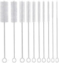 Long Straw Brush, Nylon Pipe Tube Cleaner 8-ihch 10 Different Diameters Set of 10