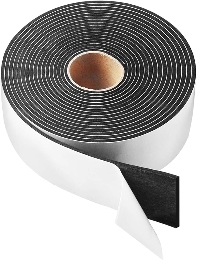 High Density Foam Tape,2 Inch Wide x 1/8 Inch Thick Door Insulation Tape,Adhesive Weather Stripping for Doors Window,Foam Seal Proofing Tape,16 Feet Long