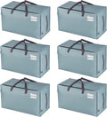 VENO 6 Pack Moving and Storage Bags, Heavy Duty, Alternative to Moving Boxes, Large Packing Totes Supplies for College Dorm Room with Zipper for Clothes, Wide Open Design (Light Blue Matte, 6 Pack)