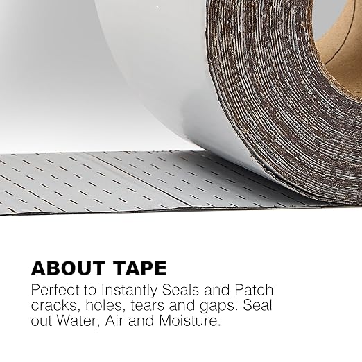White RV Roof Sealant Tape, 4" x 10' Waterproof Repair Seal Tape – Extra Thick, UV-Resistant, Weatherproof Patch for Permanent Leak Sealing on RVs, Trailers, and Mobile Homes