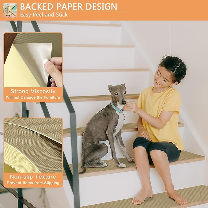 Self-Adhesive Shelf Liner Kitchen Liner, Waterproof Backed Paper Easy Peel and Stick Contact Liner Without Residue for Decor Your Desk Surface, Kitchen Countertops (Dark Khaki, 35.4 x 118.1 inches)