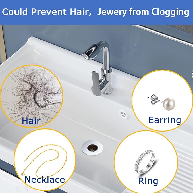 Bathroom Sink Drain Strainers for 1.1"-1.6" Depth Than 1.6" Drain Hole Catcher for Laundry, Utility, RV Sink.Small Conical Bathroom Sink Strainer Basket (0.94 inch Mouth Wide,3 Pcs)