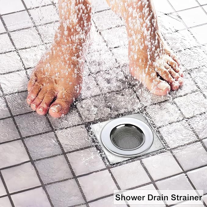 1.50" Bathtub Strainers, Bathroom Sink Strainers, Shower Drain Hair Catcher, Drain Strainer for Laundry, Mop Pool, Utility, Slop, RV Sink, Stainless Steel, Pack-2
