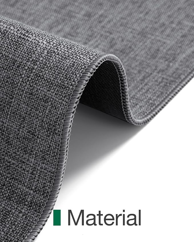 LUMI Indoor Door Mat 36"x59", Ultra Thin Low Profile Non-Slip Doormat for Home Entrance, Absorbent & Stain-Resistant Welcome Mats, Washable Entryway Mat for Front Door, Patio, Porch, Grey