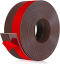 Weather Stripping Self Adhesive Door Draft Stopper Flexible Shower Door Bottom Seal Silicone Seal Strip for Sliding Glass Windows Side Gaps (Brown, 2 Inch Wide x 20 Feet Long)