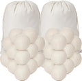 Roowest 60 Pcs Wool Dryer Balls Set Reusable Laundry Wool Balls with Muslin Bags Fabric Softener Anti Wrinkle Anti Static Saving Energy and Time