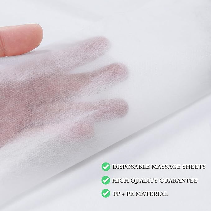 Disposable Bed Sheets 100 Pcs 31" x 71" Massage Table Sheets Non Woven Fabric SPA Bed Cover Breathable for Massage Beauty Tattoos(White)