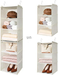GRANNY SAYS 6-Shelf Hanging Closet Shelves, Separable to 2 Pack 3-Shelf Closet Shelves Organizer, Hanging Organizers and Storage for Living Room, Beige